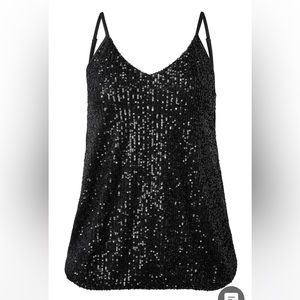 Black sequin tank top